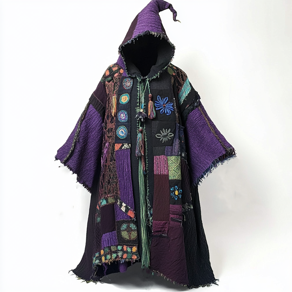 Tribal elements hooded printed robe dc6b