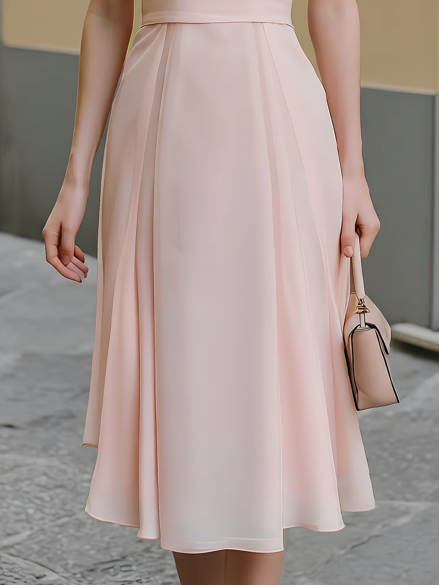 Draped Cowl Neck Sleeveless Midi Dress