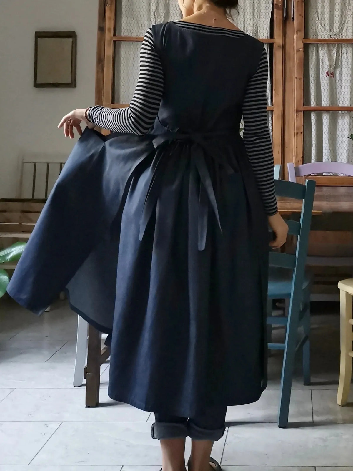 The Dark Blue Cotton &  Kitchen Apron