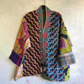 Japanese Style Spliced floral Contrasting Kimono