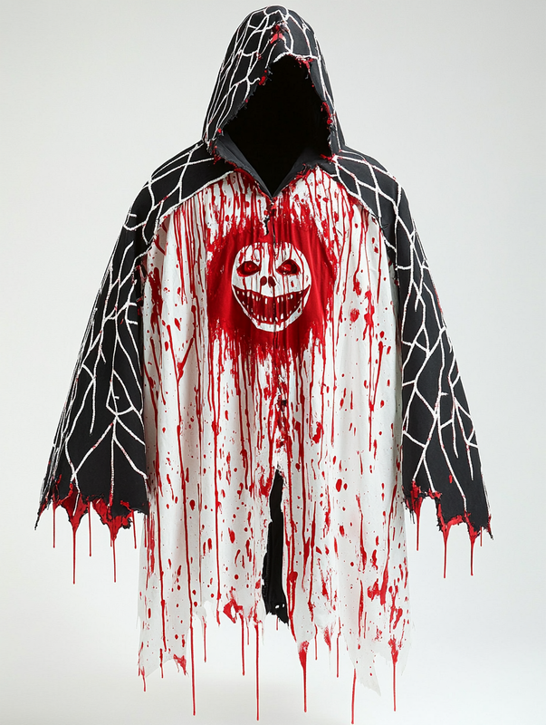 Halloween exaggerated design hooded cape top 92b3