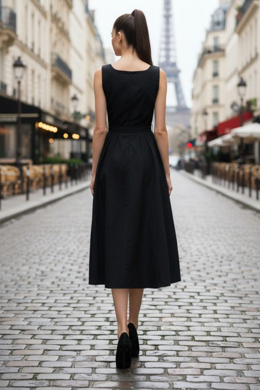 Belt Detail Midi Dress