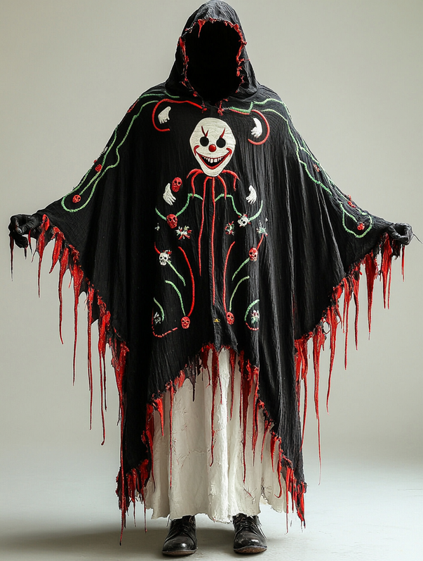 Halloween exaggerated design hooded cape  abf7