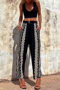 Got It Good Ethnic Print Elastic Waist Pocketed Pants