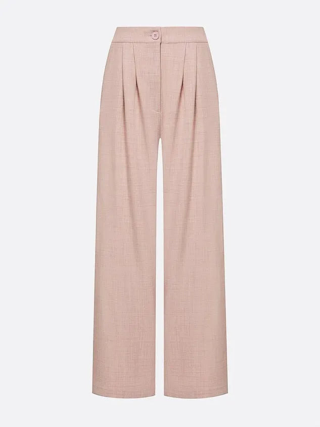 Casual Solid H-Line Straight Leg Pants