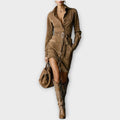 Suede Belted Shirt Dress