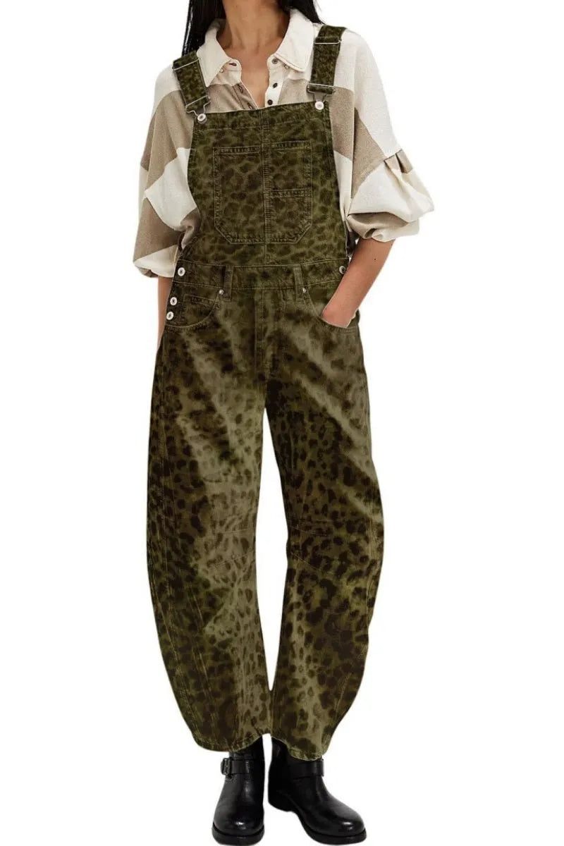 Women Y2k Baggy Barrel Jeans Overalls Wide Leg Denim Pants Bib Overalls Jumpsuit Boyfriend Patchwork Jeans