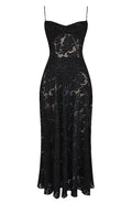 Floral Corset Maxi Dress Black