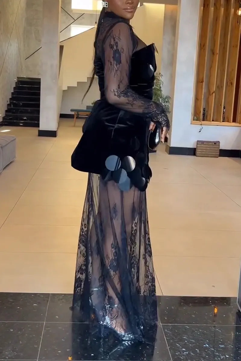 Women Elegant Temperament Dinner Party Style Dress Two-piece Set