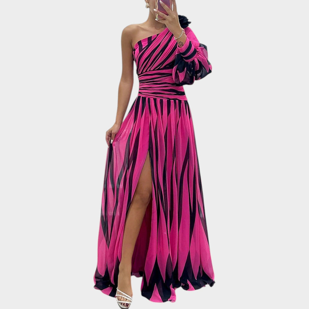 One-Shoulder Statement Maxi Dress