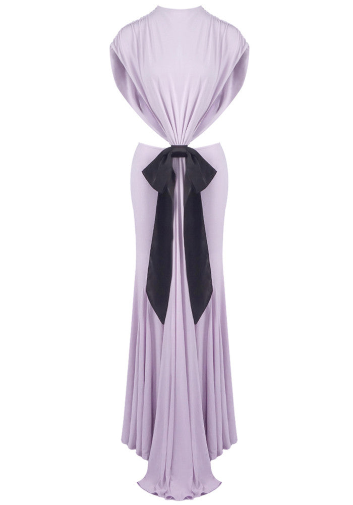 Bow Backless Maxi Dress Lavender