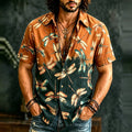 Men's Retro Hippie Dragonfly Pattern Casual Shirt