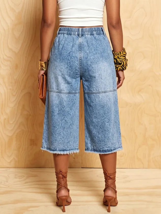 Denim Casual Solid Relaxed Jeans