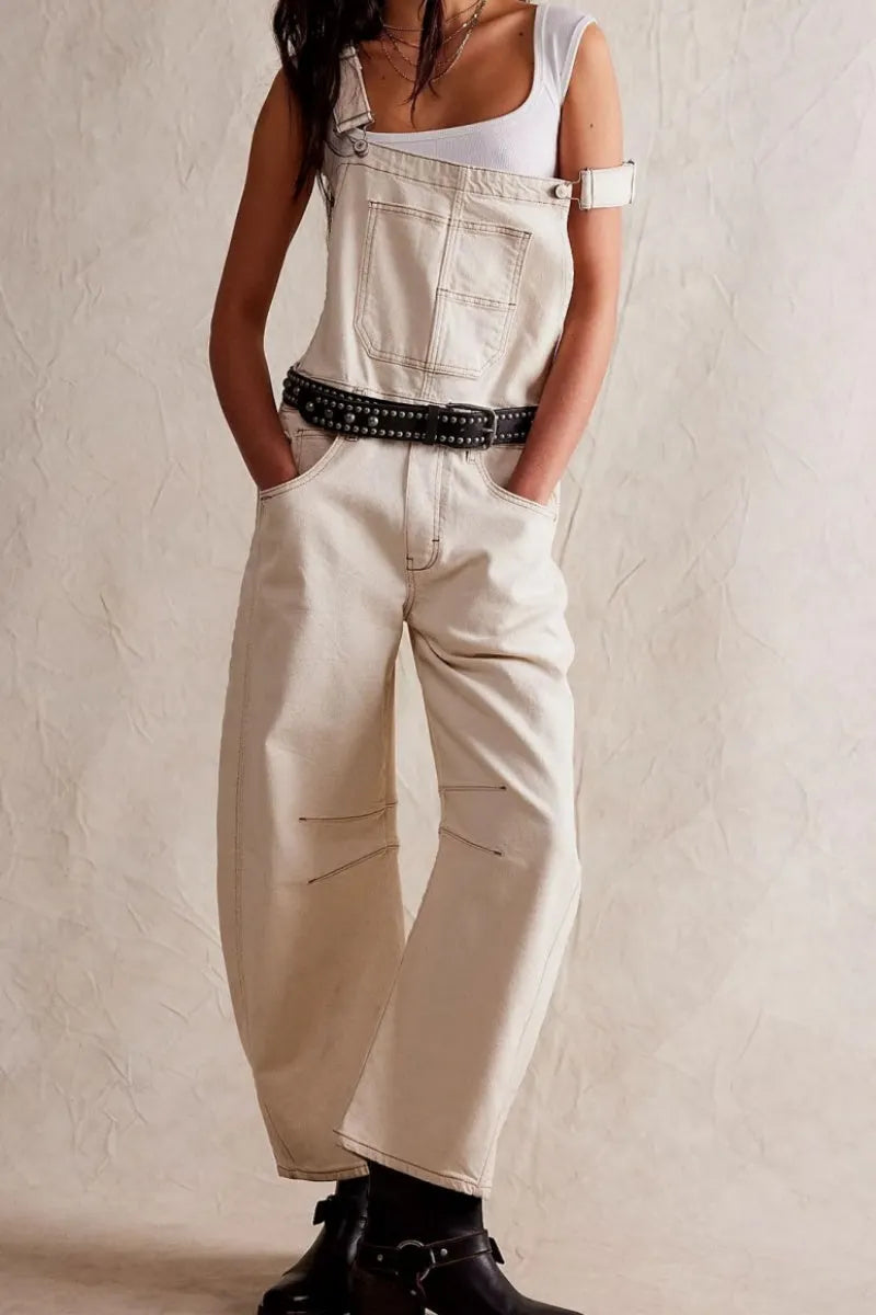 Women Y2k Baggy Barrel Jeans Overalls Wide Leg Denim Pants Bib Overalls Jumpsuit Boyfriend Patchwork Jeans