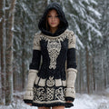 Viking Totem Women's Hooded Knit Mini Dress
