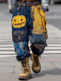 Men's Halloween themed contrasting pants for summer and autumn c73d
