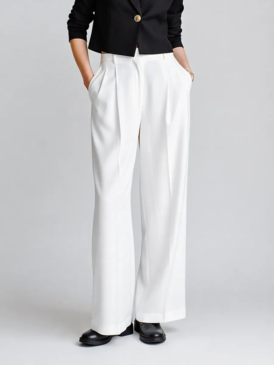 Women's Modern Minimalist Commuter-Style Black And White Suit Set MDZ2111D7ZJW