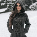 Women's Vintage Viking Raven Dark Celtic Mythology Hooded Sweater