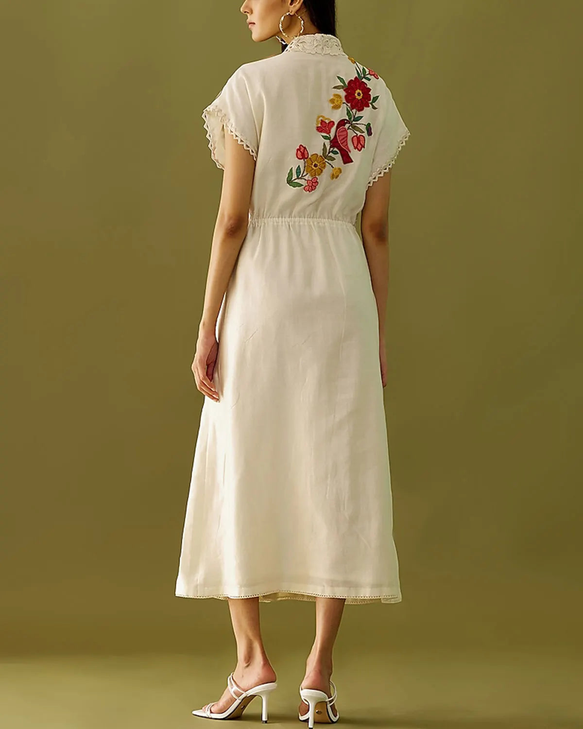 Embroidered Shirt Dress