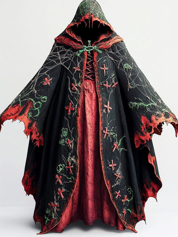 Halloween exaggerated design hooded cape e251