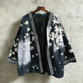 Retro Japanese Pear Blossom Pattern Casual Kimono Cardigan