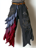 Summer and autumn Japanese men's loose contrast color retro trousers pants e016