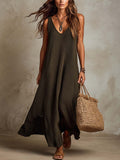 Bohemian Vacation Sleeveless Knitted Maxi Dress