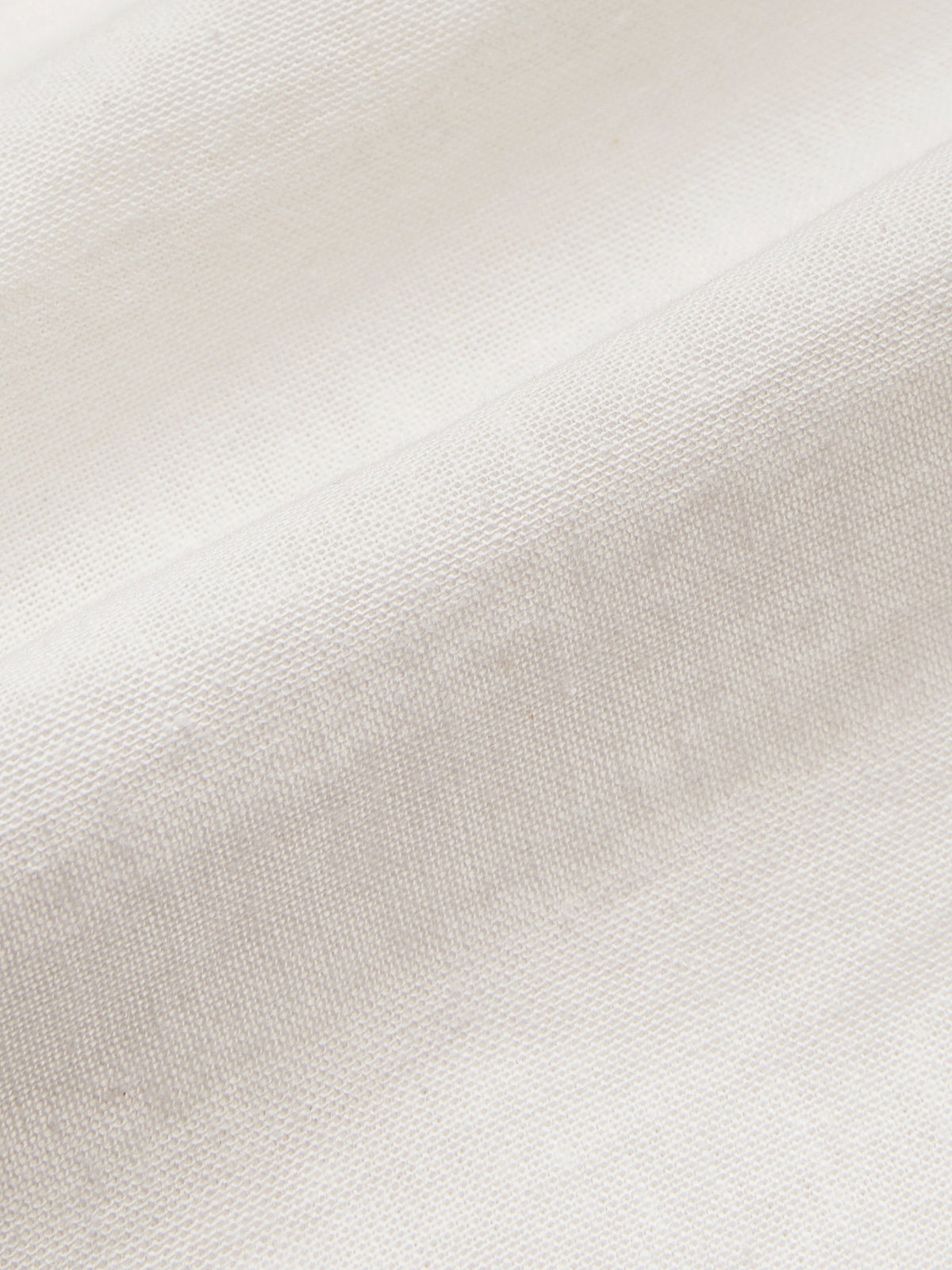 Linen Shirt, Long Sleeves, V Neck, Plain, Lace, Vintage, Ivory