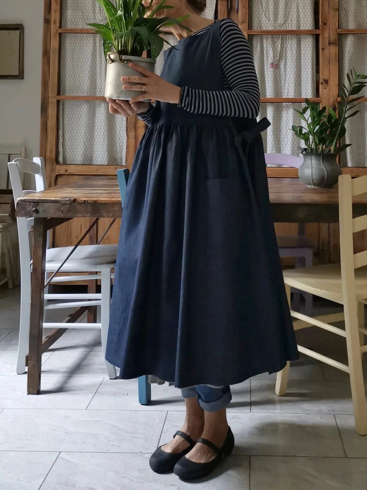 The Dark Blue Cotton &  Kitchen Apron
