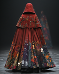 Men's Printed Contrast Hooded Oversized Coat f684