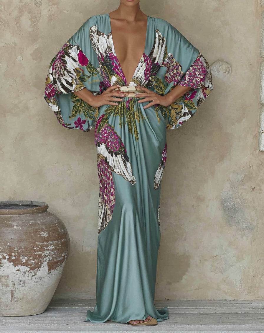Women's Elegant Vintage Printed Robe