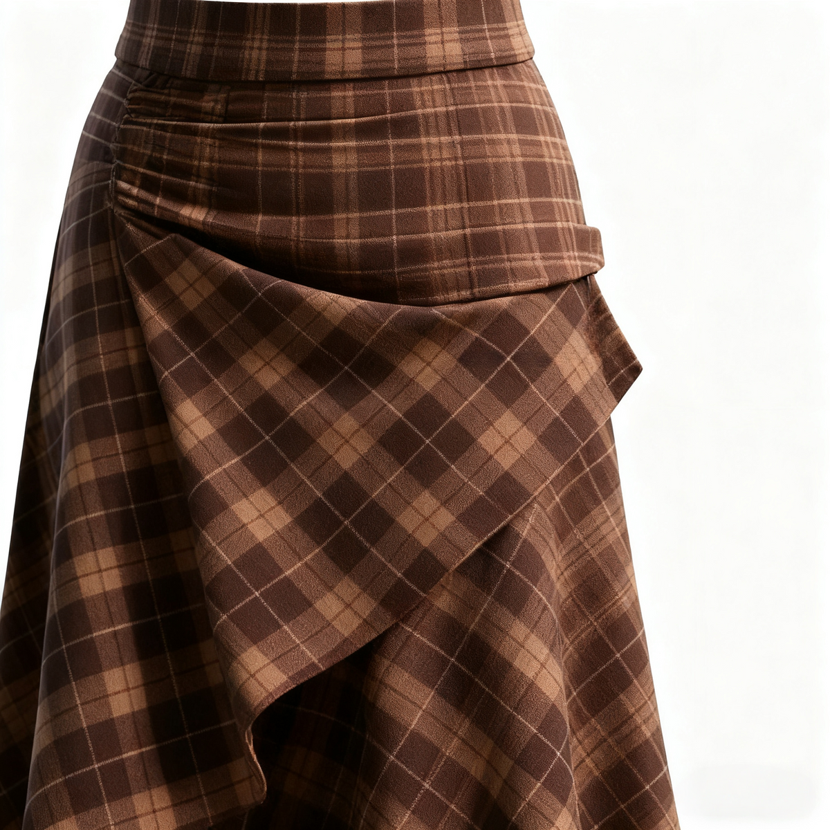 Outdoor Retro Style Misfit Design Plaid Skirt