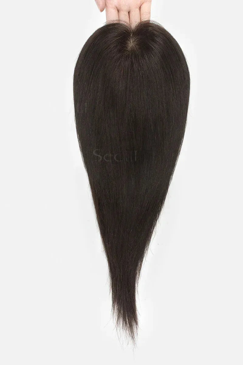 Flavia Silk Top Remy Human Hair Topper Dark Brown #2