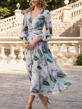 Romantic Floral Print Party Holiday Wedding Maxi Dress