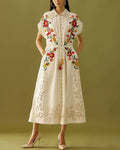 Embroidered Shirt Dress