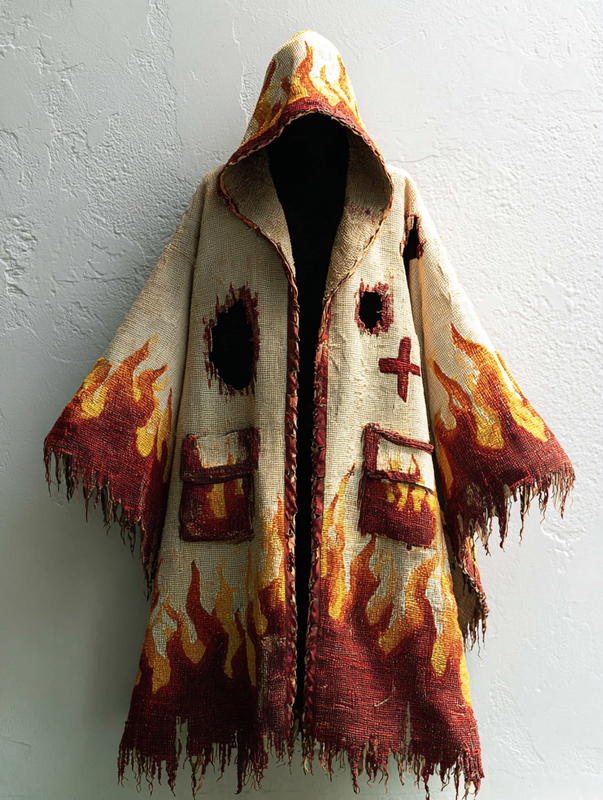 Halloween exaggerated design hooded cape coat 8500