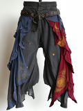 Summer and autumn Japanese men's loose contrast color retro trousers pants 444e