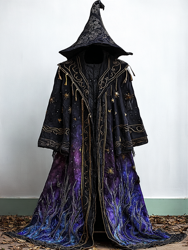 Men's Fashion Starry Galaxy Hooded Cape 2169