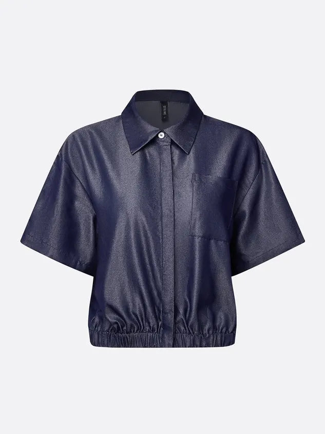 Casual Plain Shirt Collar Soft Tencel  Denim Shirt