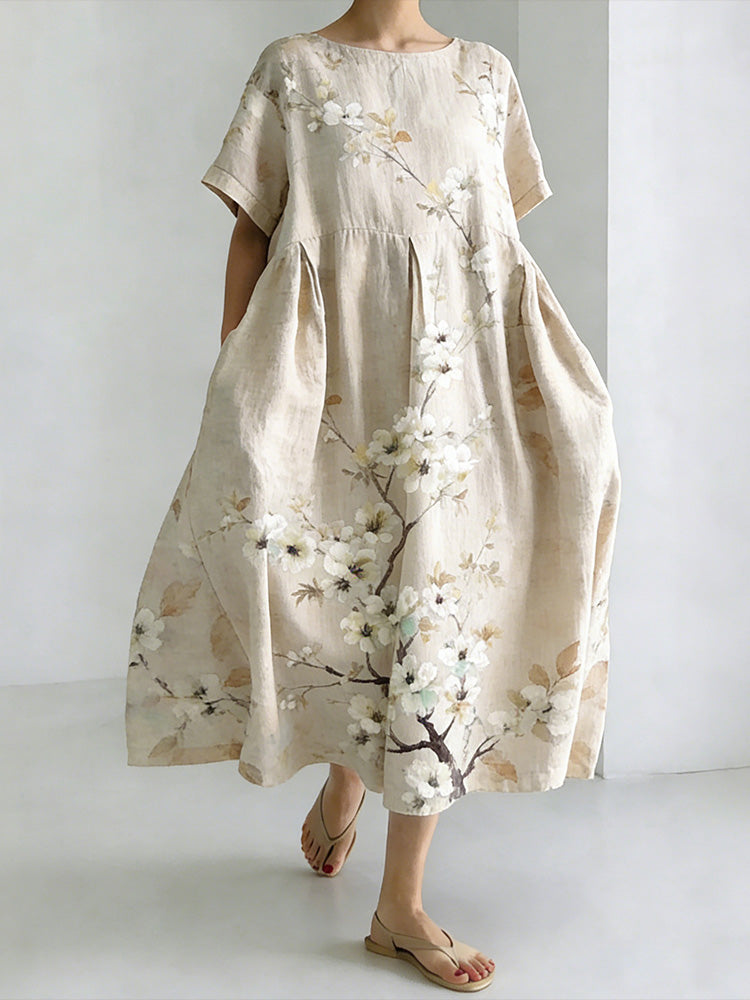 Women's Japanese-style Floral Print Casual Dress