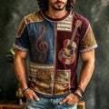Men's Retro Hippie Pattern Art Short-sleeve Crew Neck T-shirt