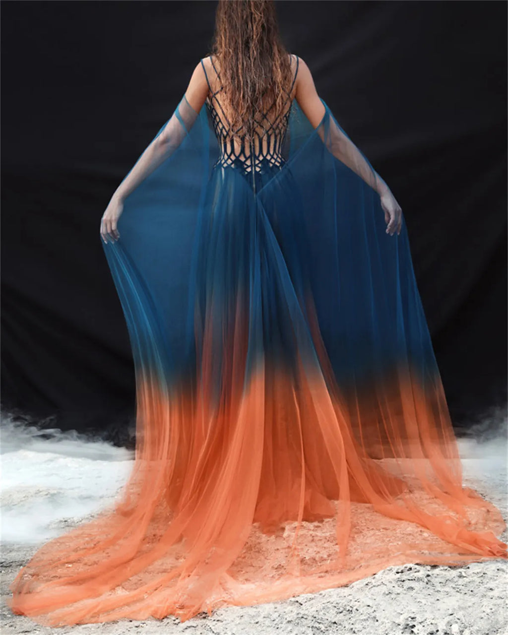 Women's Stitching Color Mesh Hollow Dress