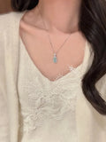 Light blue-green jade leaf pendant