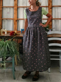 Dusty Gray & Pink Floral Patchwork Apron