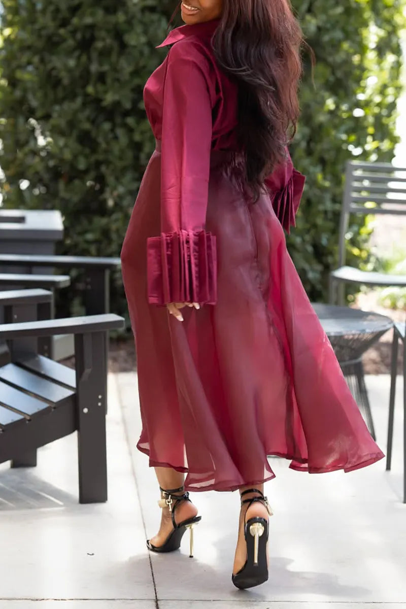 Women Collar Shirt+ Half Skirt Elegant Casual Set