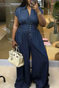 Hot Selling Women's Summer Casual Denim Jumpsuit