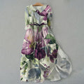 Vintage Botanical Floral Art Print Lace-Up Dress