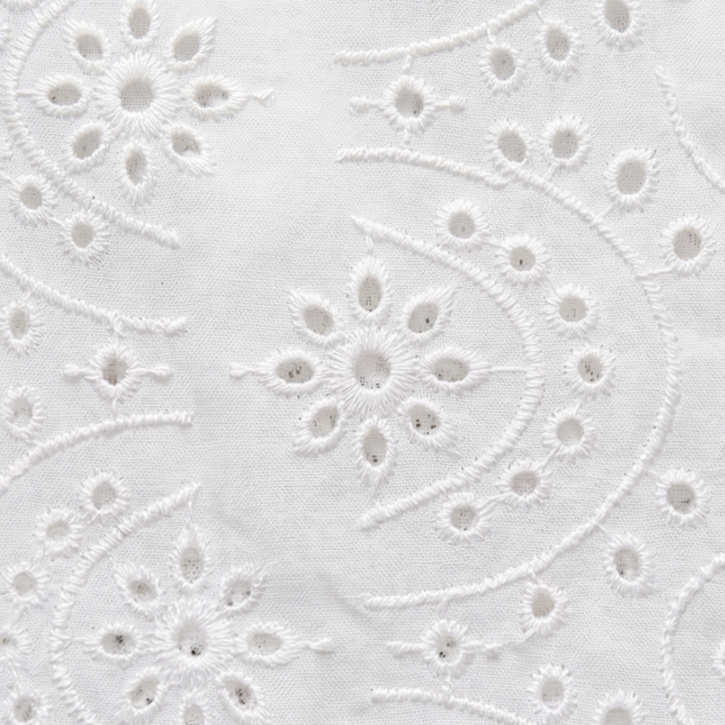 Florelle – Embroidered Eyelet Button Blouse