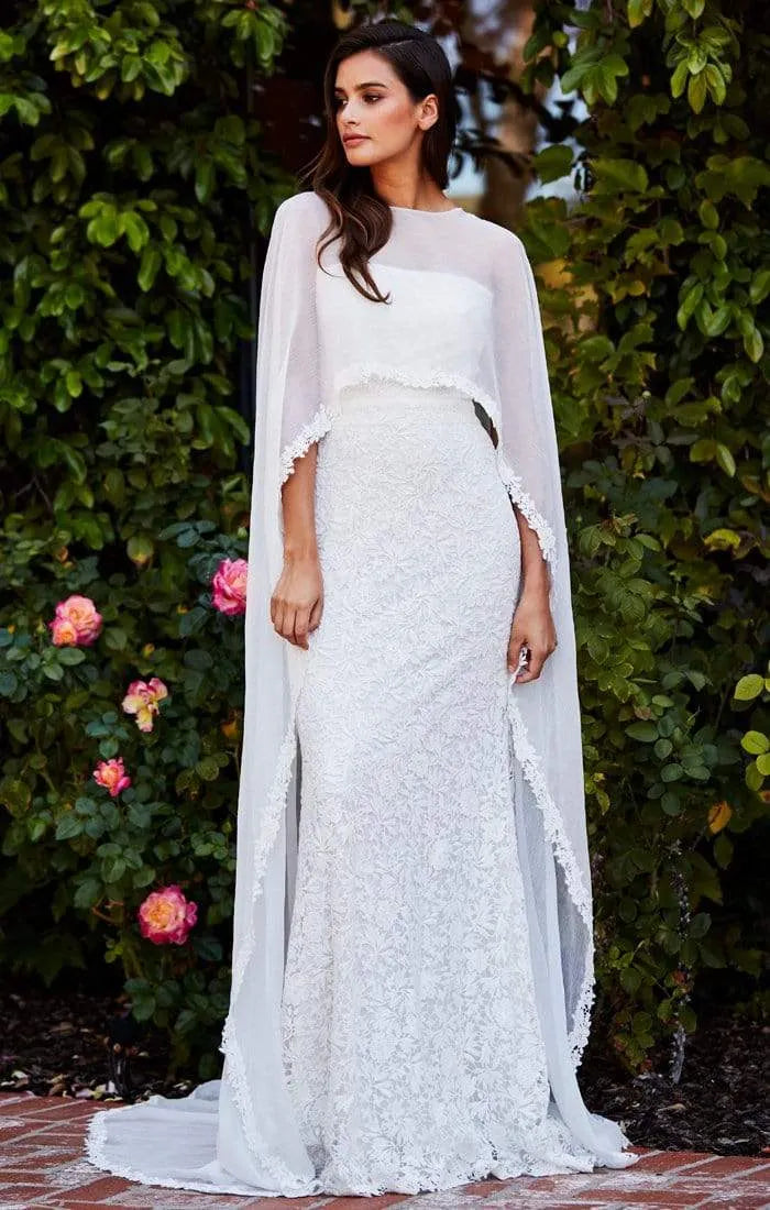 Tadashi Shoji - Embroidered Sheath Dress With Sheer Overlay