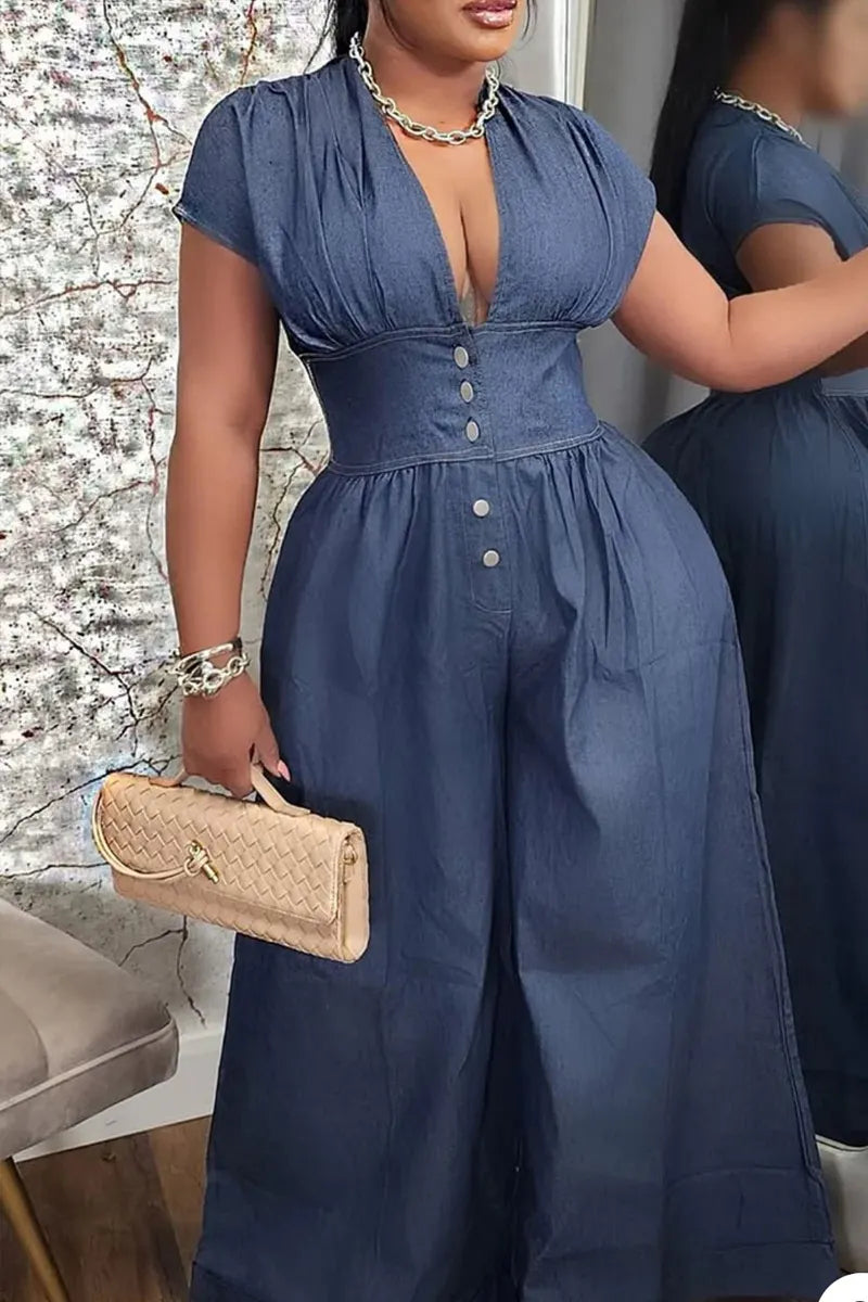Hot Selling Women's Summer Casual Denim Jumpsuit